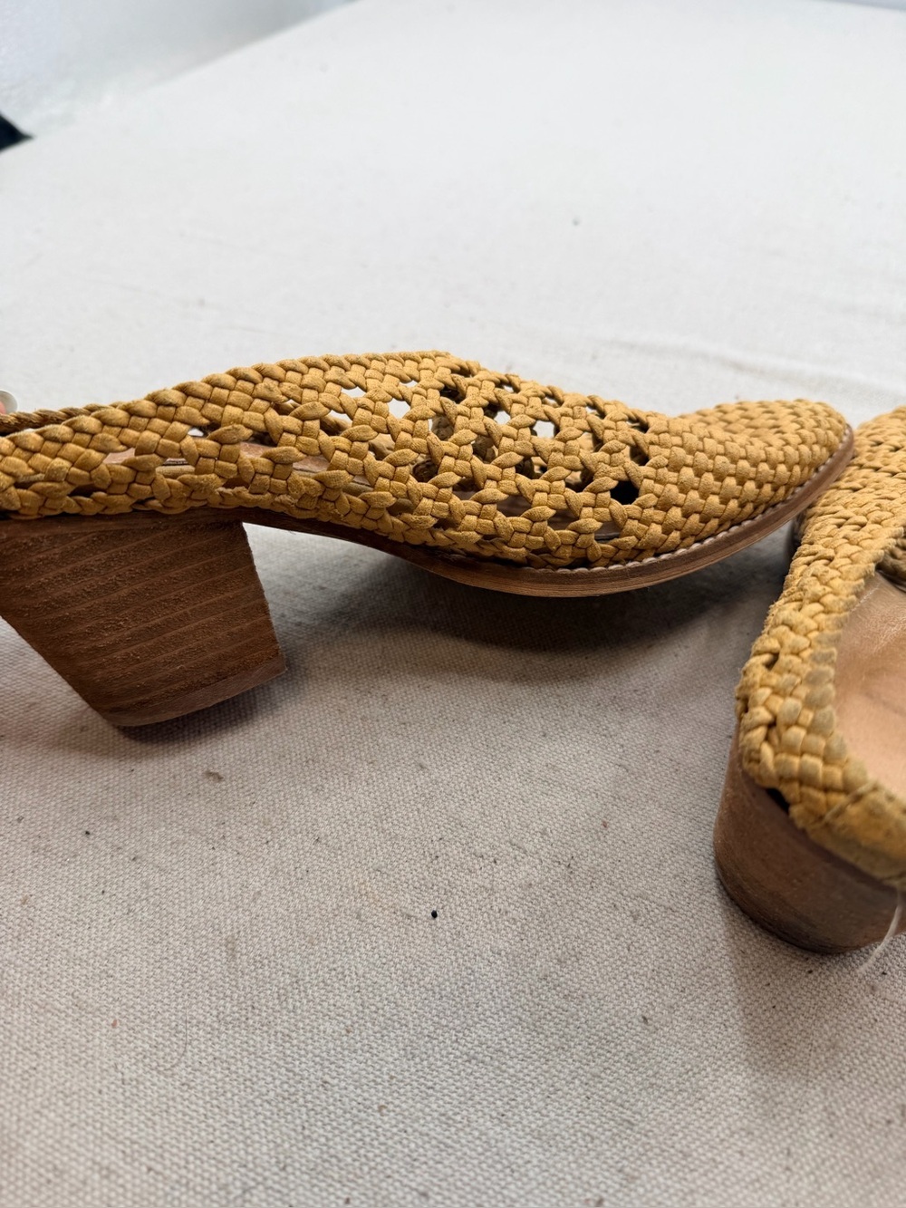MiiM Woven Pointed-Toe Mule in Mustard Yellow - Picture 10 of 10
